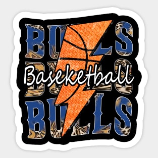 Graphic Basketball Bulls Proud Name Vintage Sticker